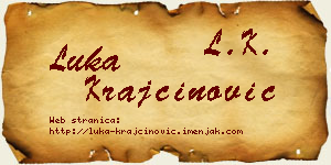 Luka Krajčinović vizit kartica
